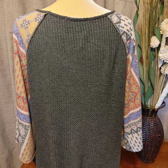 FSL+Apparel gray raglan sleeve tunic top sz S - Picture 4 of 7